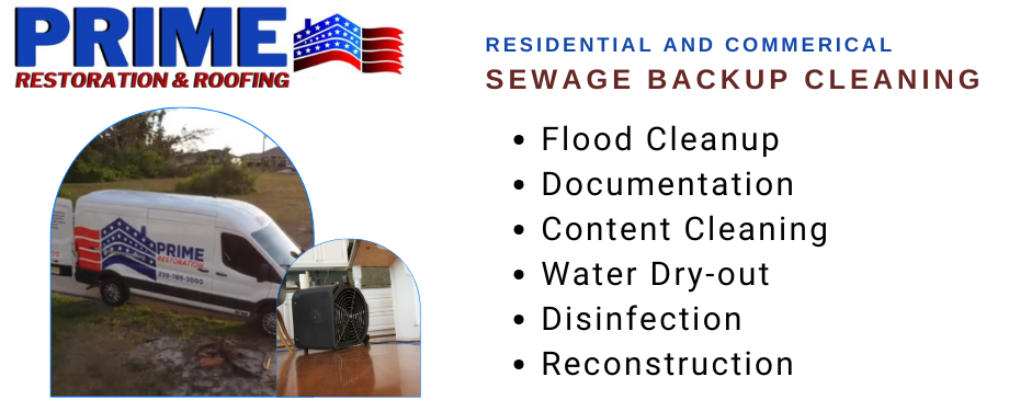 residential and commercial sewage backup restoration - Prime Restoration