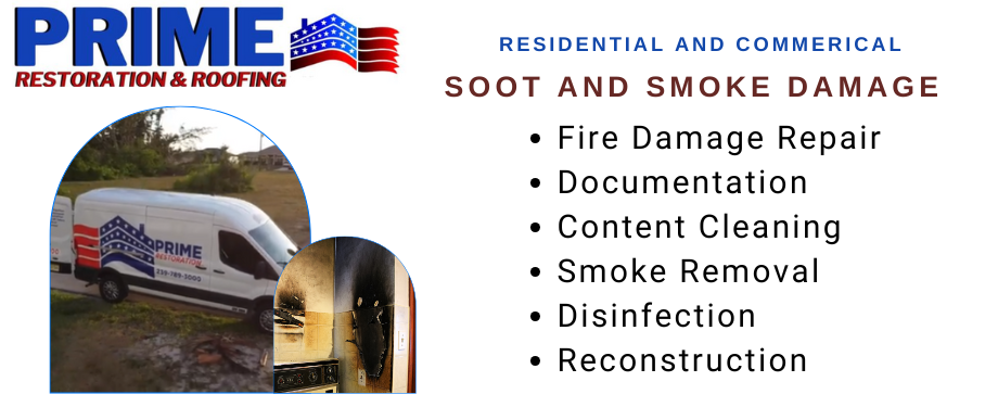 residential and commercial soot and smoke damage restoration - Prime Restoration