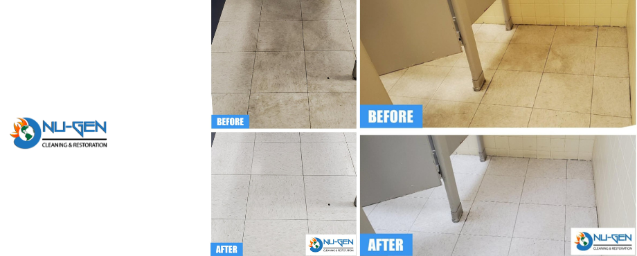 Tile and Grout Cleaning before and after -Nu-Gen Cleaning & Restoration