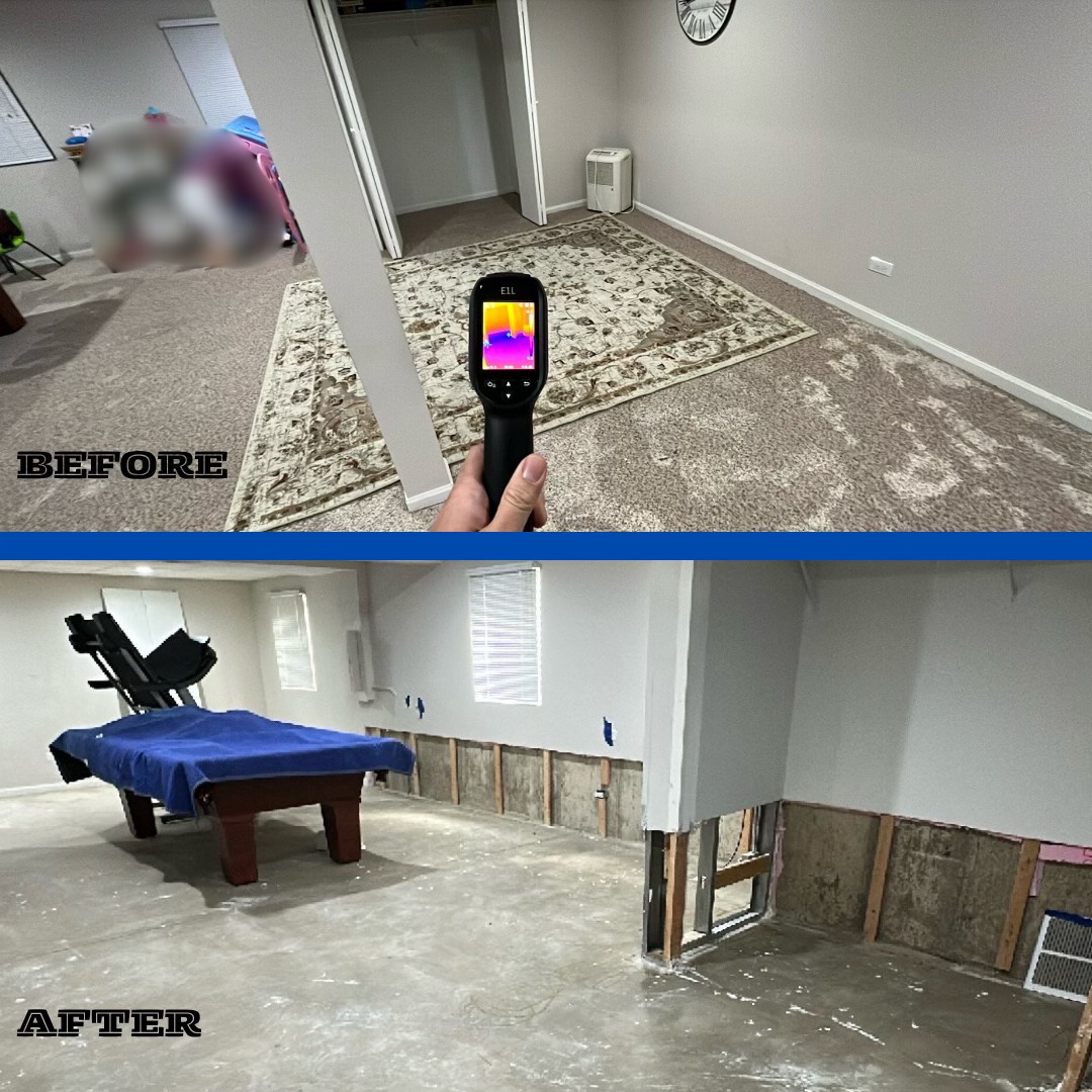 Water Damage Before and After by Pro Tech Restoration