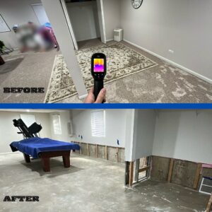 Project 3 Hidden Moisture Issue in a Finished Basement Near Lions Park