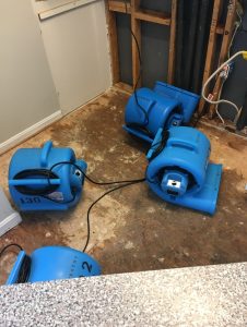 Water Damage Restoration - Water Removal - Air Drying with Fans