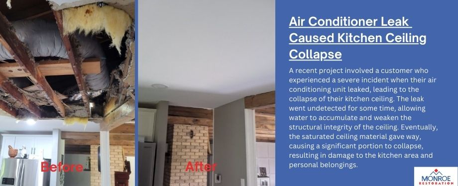 Air Conditioner Leak Caused Kitchen Ceiling Collapse