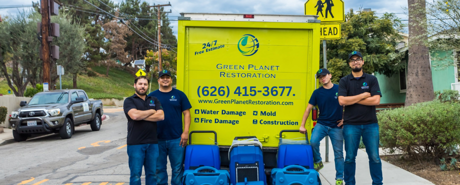 Green Planet Restoration technicians, equipment, and truck