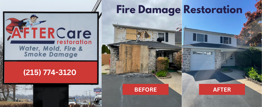 fire damage restoration before and after - Aftercare Restoration