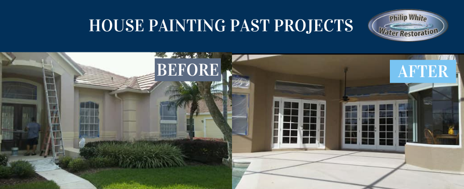 house before and after painted by Philip White Painting