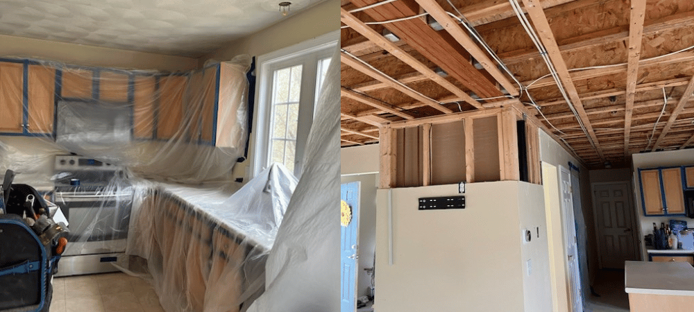 Water mitigation project in Cumberland RI process water damage cleanup