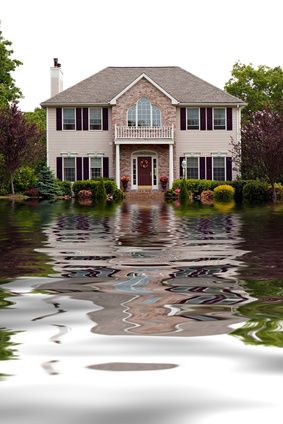House after hurricane flood damage