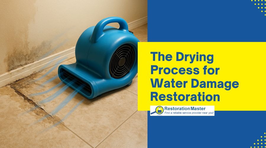 the drying process for water damage restoration