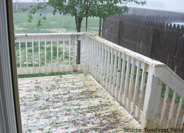 Hail may inflict large-scale damage to your property.