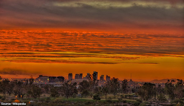 Phoenix sunset from Papago Park – 2010