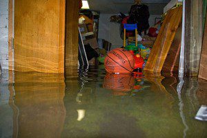 water damage in the basement