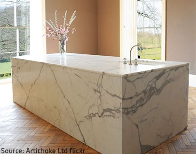 Marble surfaces add elegance and style to surroundings.