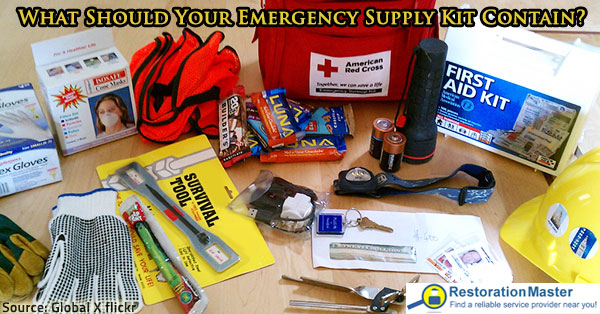 What should an emergency kit contain.