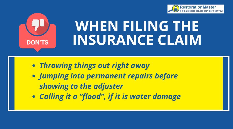 donts when filing the insurance claim donts when filing the insurance claim