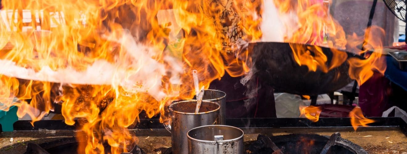 Fire in a commercial kitchen