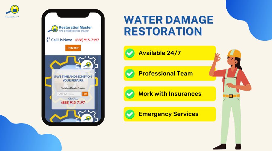 water damage restoration services from RestorationMaster
