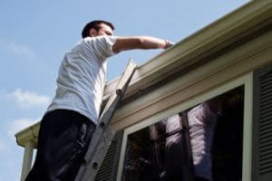 cleaning gutters