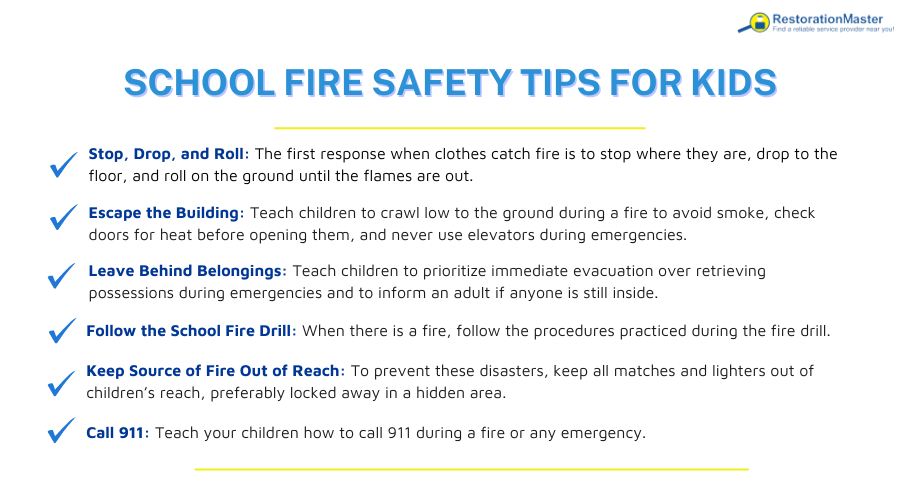 school fire safety tips for kids