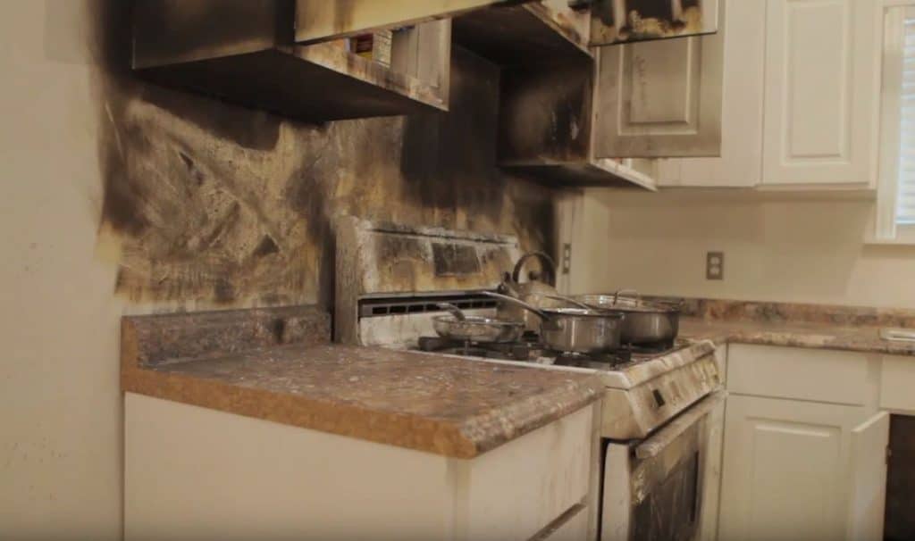 fire damage restoration - kitchen fire