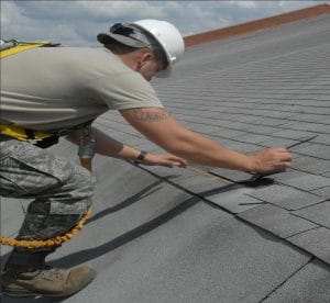 Residential Roofer At Work