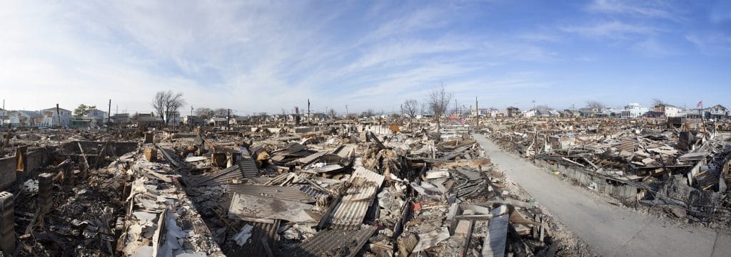 Hurricane damage to the houses