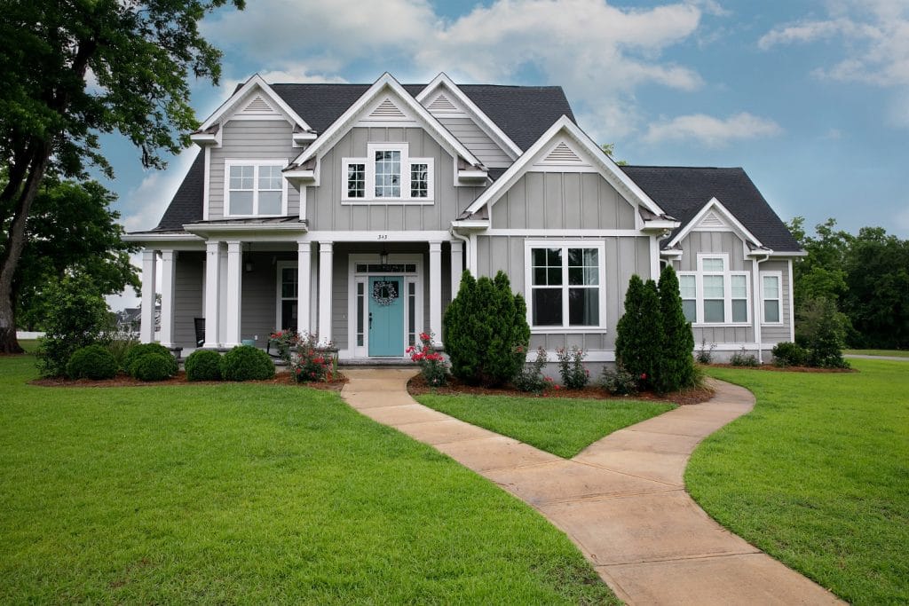 Residential home exterior and front door