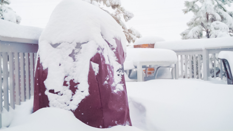 outdoor grill in winter