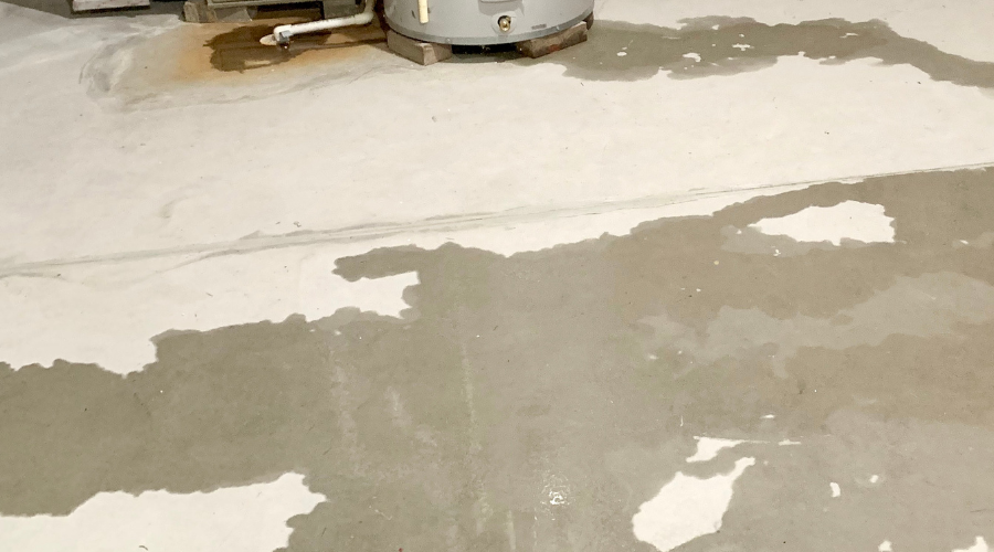 Water leak on basement floor