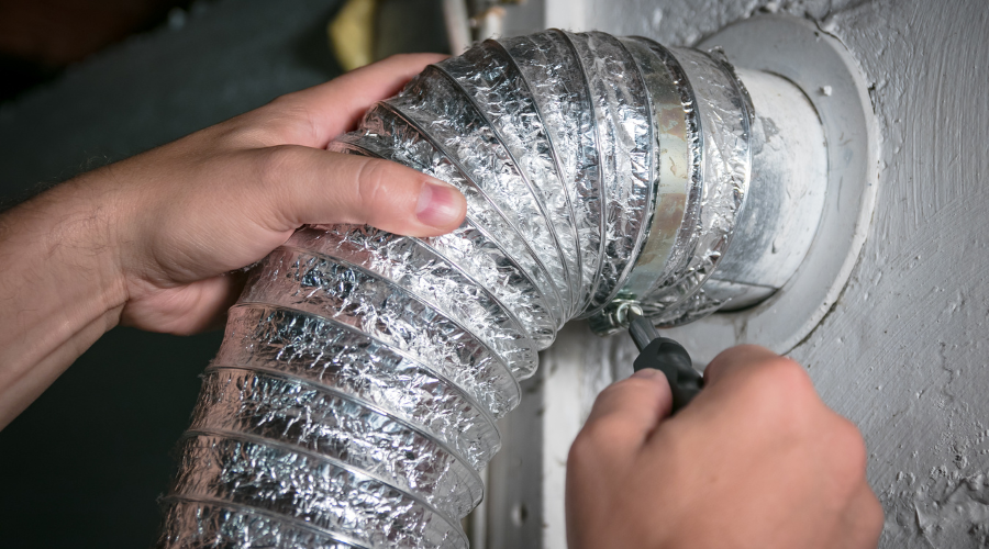 flexible dryer vent hose attaching and detaching