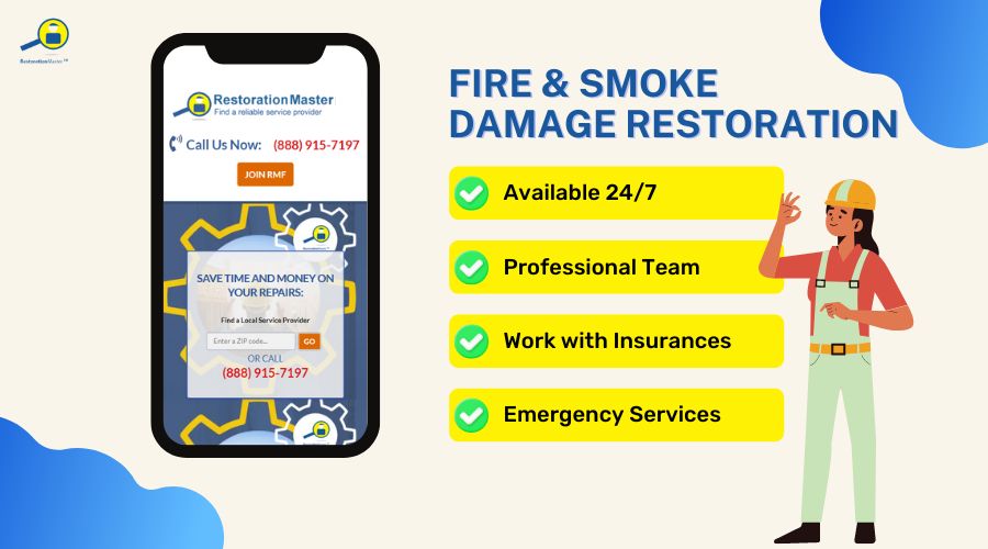 fire and smoke damage restoration by RestorationMaster