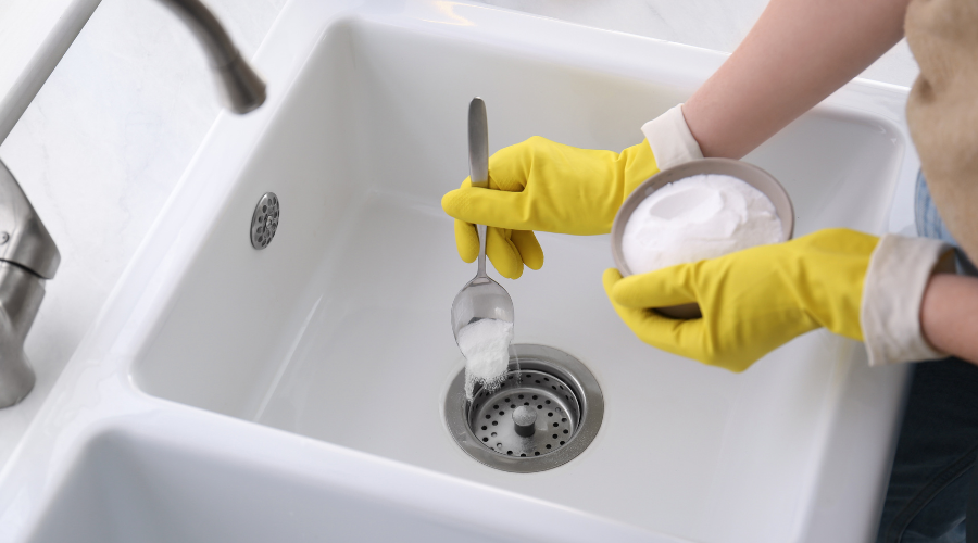 baking soda in drains for clogs