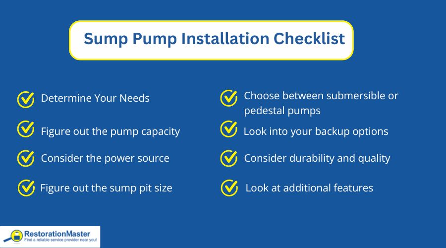 sump pump installation checklist