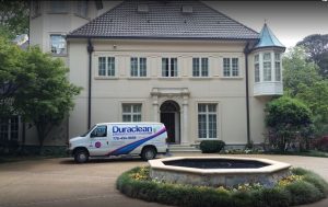 Duraclean truck parked in front of a house for a cleanup in Roswell, GA