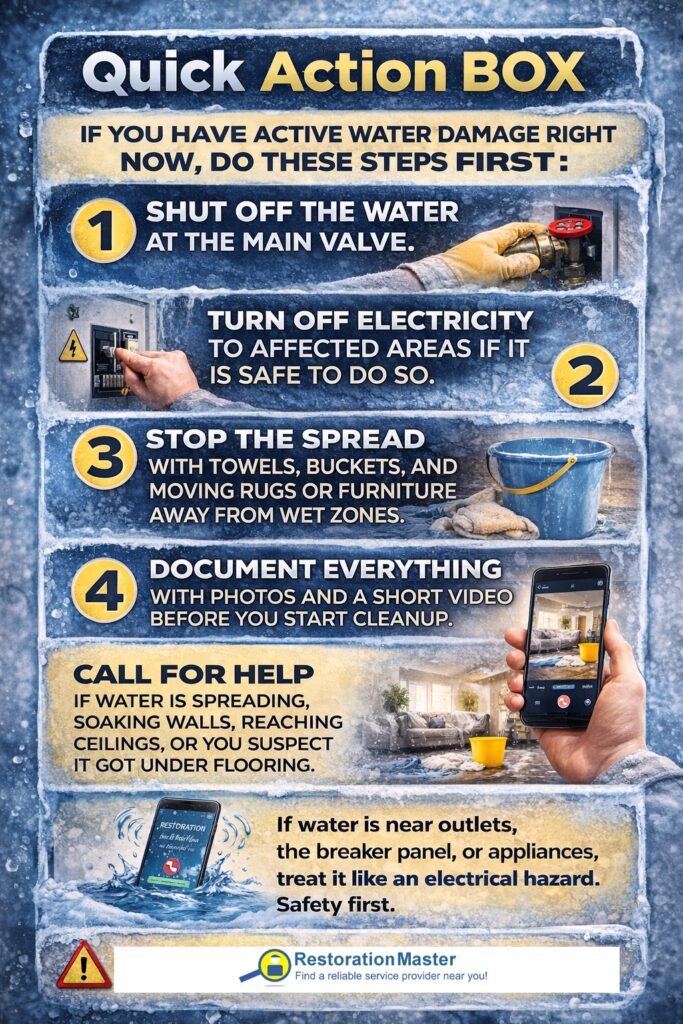 Winter Water Damage Quick Action Box