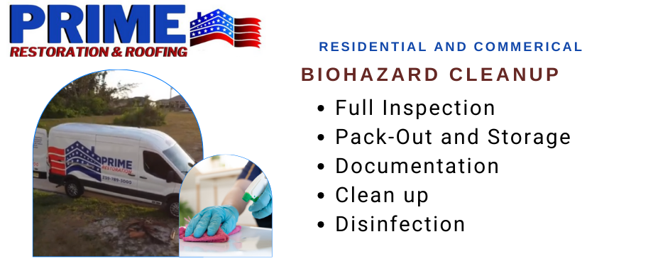 residential and commercial biohazard cleanup - Prime Restoration