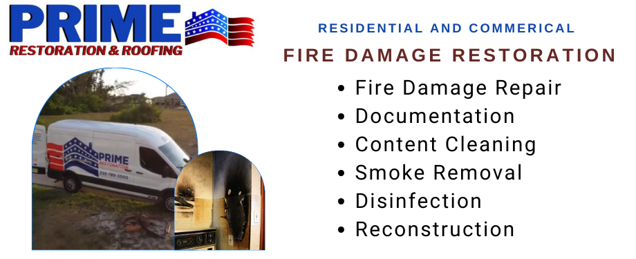 residential and commercial fire damage restoration - Prime Restoration