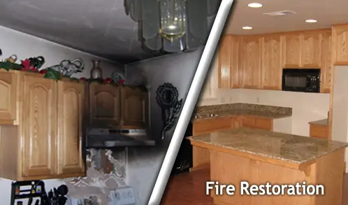 fire damage restoration - kitchen