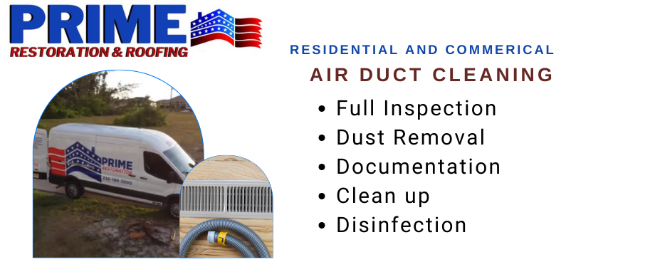 residential and commercial air duct cleaning - Prime Restoration