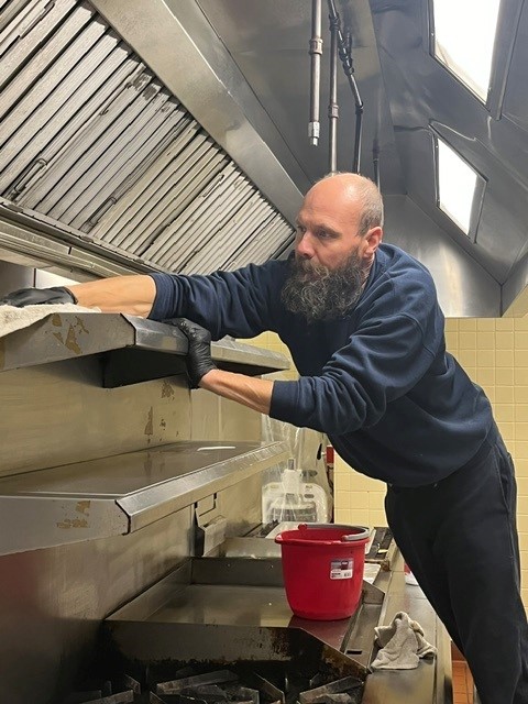 Commercial Cleaning in School Kitchen in Rhode Island