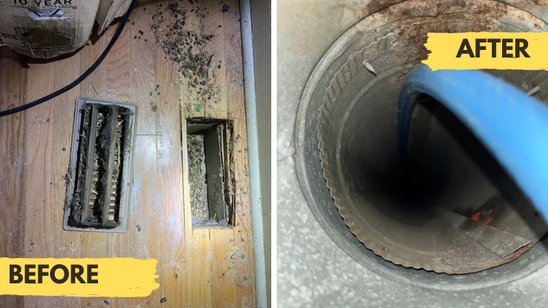 Clogged Air Duct Job in Bradford, Rhode Island - RestorationMaster
