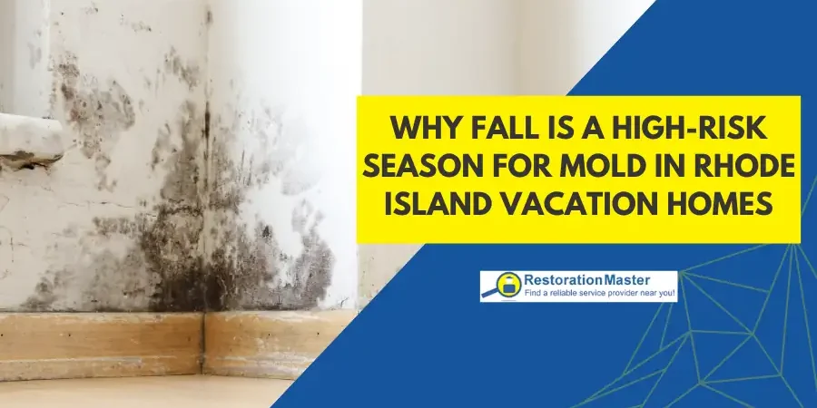 Wall with visible mold illustrating the high fall mold risk in Rhode Island vacation homes