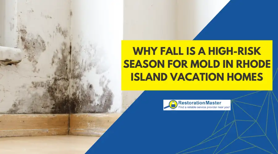 Wall with visible mold illustrating the high fall mold risk in Rhode Island vacation homes