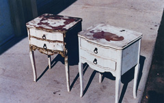 Furniture Restoration - end tables before